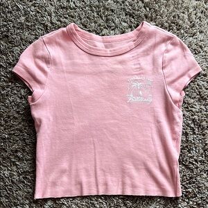 Billabong Pink Short Sleeve Tee Casual Cropped